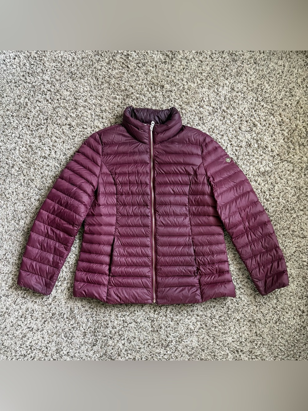 kate spade Quilted Packable Puffer Jacket - Plum Size Large